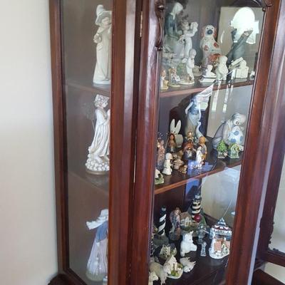 Antique Curio Cabinet w Bottom Drawer 38x20x74