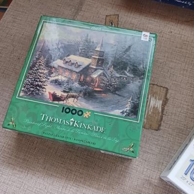 DISNEY THOMAS KINKADE PUZZLES AND 2 OTHERS