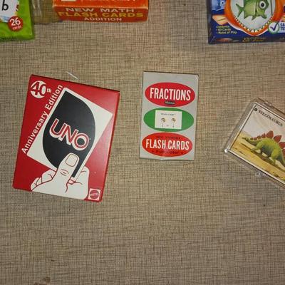 FLASH CARDS, STICKERS AND UNO GAME