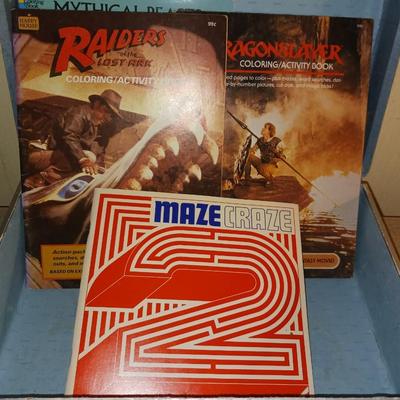 CHILDREN'S ACTIVITY BOOKS AND A SMALL CASE TO CARRY THEM