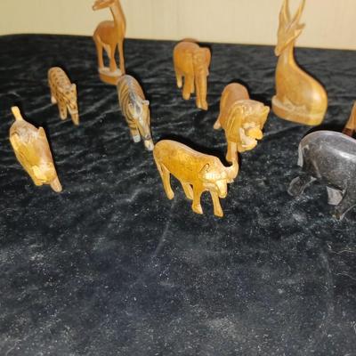 WOODEN, HAND CARVED ANIMALS