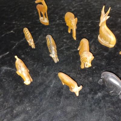 WOODEN, HAND CARVED ANIMALS
