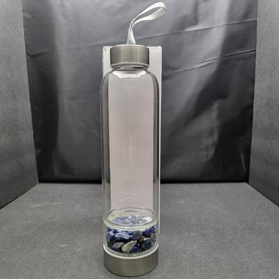 22oz Glass Water Bottle w/Lapis Stone Bottom