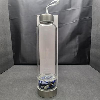 22oz Glass Water Bottle w/Lapis Stone Bottom