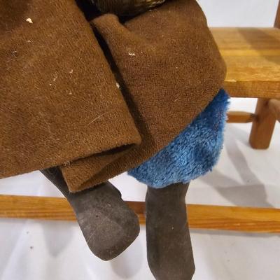Norma DeCamp Seated Elf & Doll on Bench (L-JS)