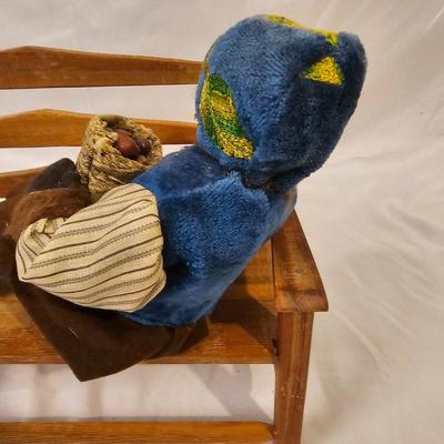 Norma DeCamp Seated Elf & Doll on Bench (L-JS)