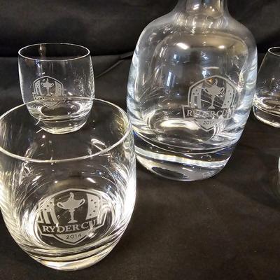 2014 Ryder Cup Decanter & Glasses by Sterling Cut Glass (L-JS)