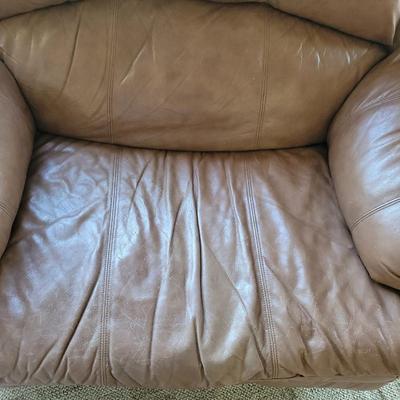 Oversized reclining leather chair