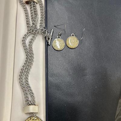Coach Panther Necklace, Earrings and Silverplate Ring, Utensils