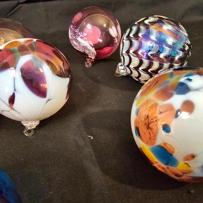 Blown Glass Ornaments & Waterford Bowl (L-JS)