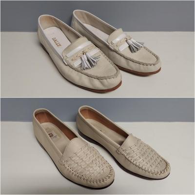 Three Pairs of Size 12 Leather Loafers by Bally and more (PC-BBL)