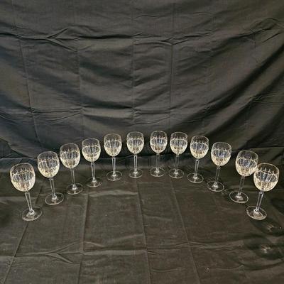 24 Gold-Rimmed Waterford Crystal Goblets (L-JS)