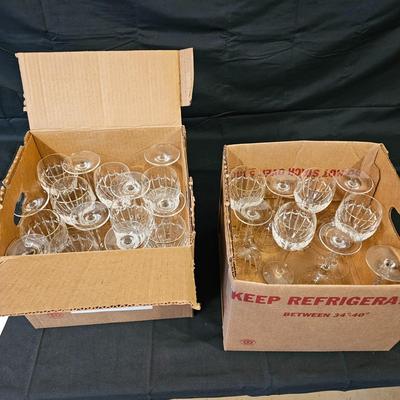 24 Gold-Rimmed Waterford Crystal Goblets (L-JS)