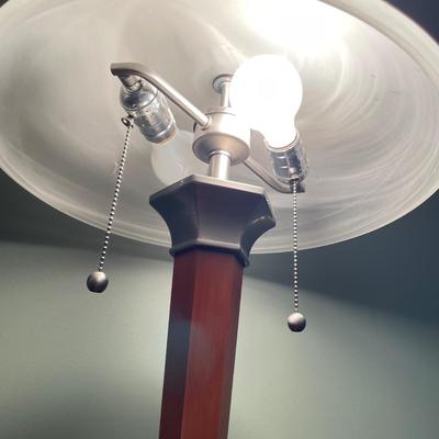 Wooden Lamp with Frosted Shade (LR-SS)