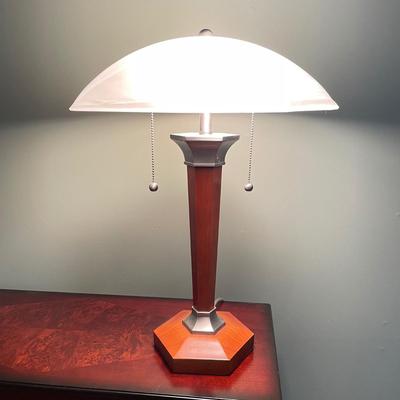 Wooden Lamp with Frosted Shade (LR-SS)