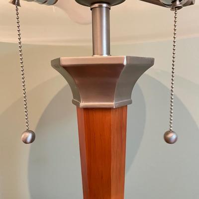 Wooden Lamp with Frosted Shade (LR-SS)