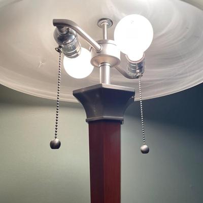 Wooden Lamp with Frosted Shade (LR-SS)