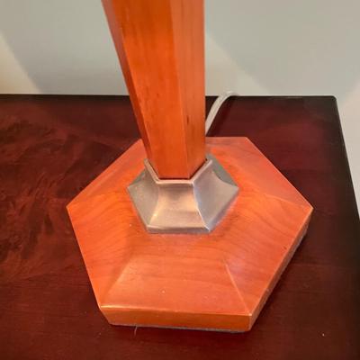 Wooden Lamp with Frosted Shade (LR-SS)