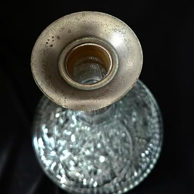 Wide Base Decanter Silver Plate Rime