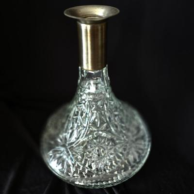 Wide Base Decanter Silver Plate Rime