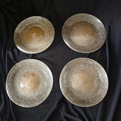 Seven Hand Blown Glass Plates