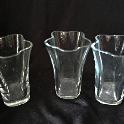 Set Of Three Shaped Candle Holders Clear