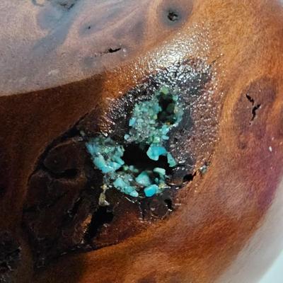 Redwood Burl & Turquoise Egg and More Wood Decor (L-JS)