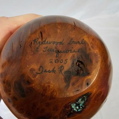 Redwood Burl & Turquoise Egg and More Wood Decor (L-JS)