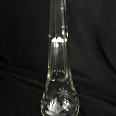 Antique Model A Or T Crystal Etched Flower Vase For Auto. Car Vase