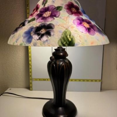 NICE LAMP WITH FLOWERED SHADE