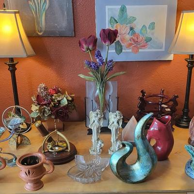 3 Wood Tables with Home Decor
