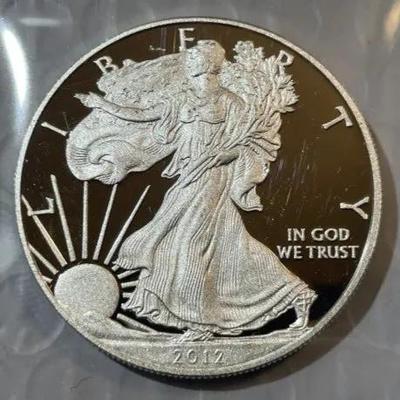 2012-W 1 oz Proof American Silver Eagle from a Coin Album No Capsule as Pic'd. (Proof 64/65 Quality).