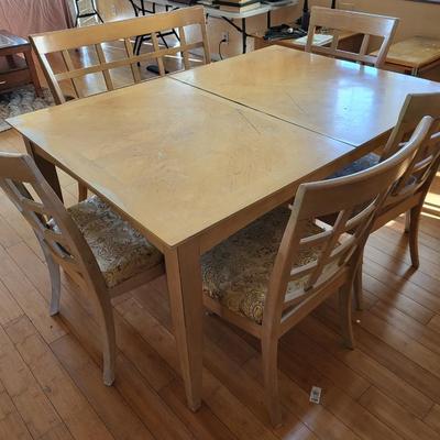 Dinning Table with 5 Chairs, including Bench Seat