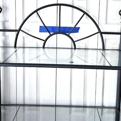Metal Wall Unit with Glass Shelves