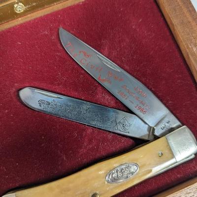 Civil War 125th Anniversary Case Limited Edition Folding Knife Music Box