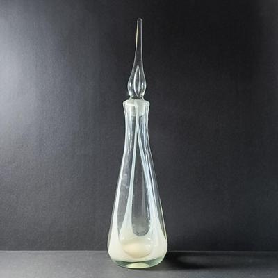 LOT 4: Collection of Etched Cocktail Glasses and an Art Glass Decanter
