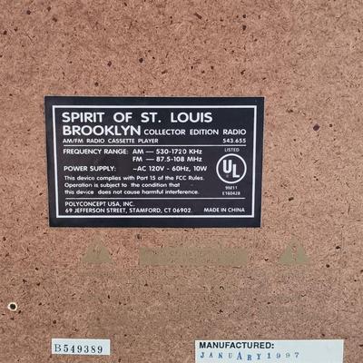 LOT 6: Spirit of St. Louis - Brooklyn Collectors Edition Radio/Cassette Player