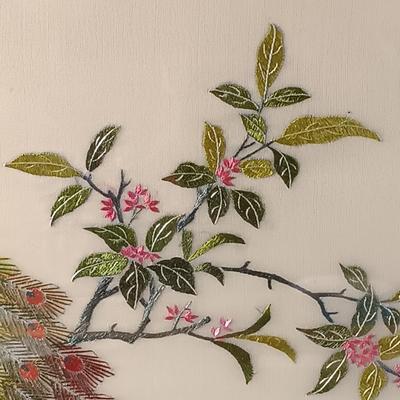 LOT 8: Framed Asian Silk Thread Art Set of 2