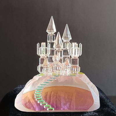 LOT 16: Collection of Beautiful Crystal Figurines = A Deer, a Clam, a Castle and a Lighthouse.