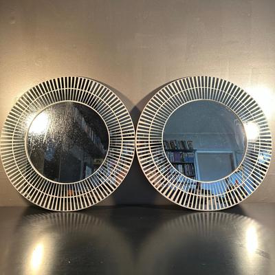 LOT 45: 2 Striped Mosaic Circular Mirrors
