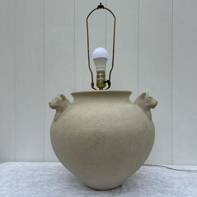 LOT:: Vintage Ceramic Panther Head Lamp