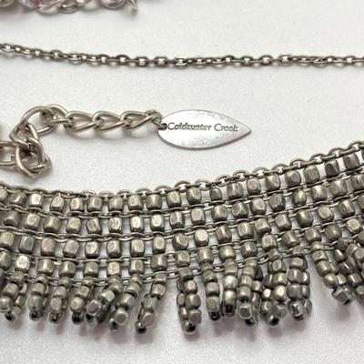 LOT 58: Silver Tone Collection: Cold Water Creek, Chico's, Necklaces, Dangle Earrings, Multi Strand Necklaces