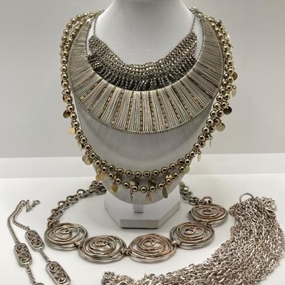 LOT 58: Silver Tone Collection: Cold Water Creek, Chico's, Necklaces, Dangle Earrings, Multi Strand Necklaces