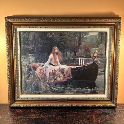 LOT 208: Framed Giclee or repro painting Lady Of Shalott by John William Waterhouse 1888