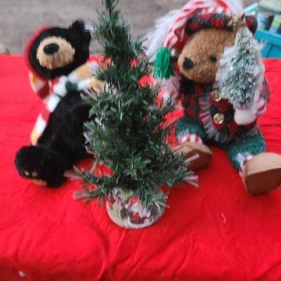 Christmas Lot Bear and Fiber optical Tree
