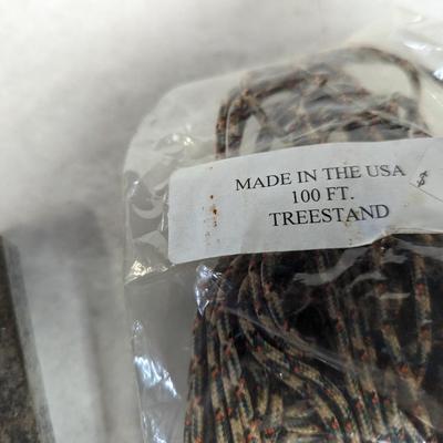 Assortment Of Knives Rope Stone