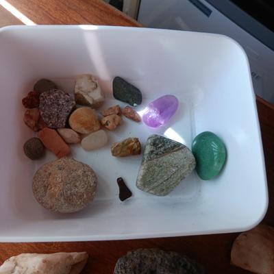ROCKS, MINERALS AND A CRYSTAL