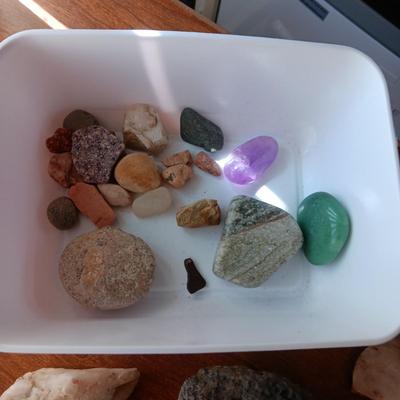 ROCKS, MINERALS AND A CRYSTAL