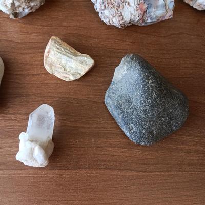 ROCKS, MINERALS AND A CRYSTAL