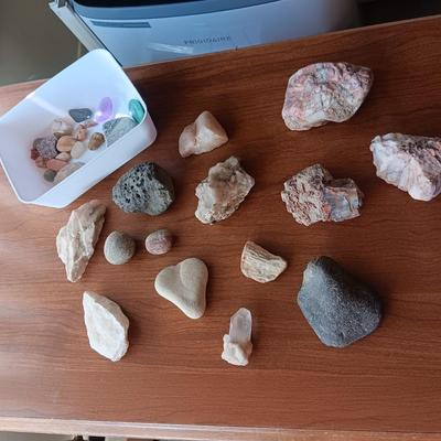 ROCKS, MINERALS AND A CRYSTAL